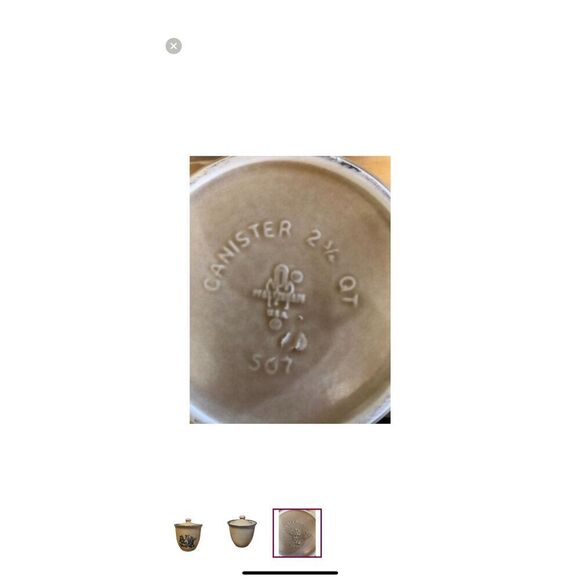 Vintage Pfaltzgraff FOLK ART Flour Canister w/lid 2.5” qt Castlemark USA 507 - Picture 3 of 3